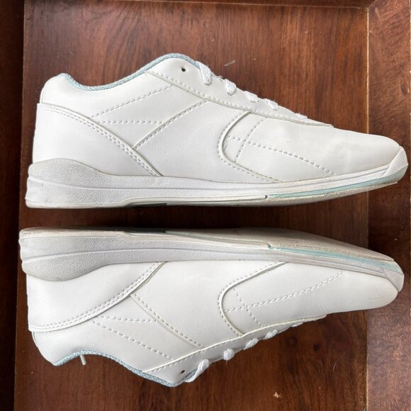 Dexter Bowling Shoes Women's Size 8.5 White Blue Slide-Rite Non-Marking Rubber - Picture 5 of 10